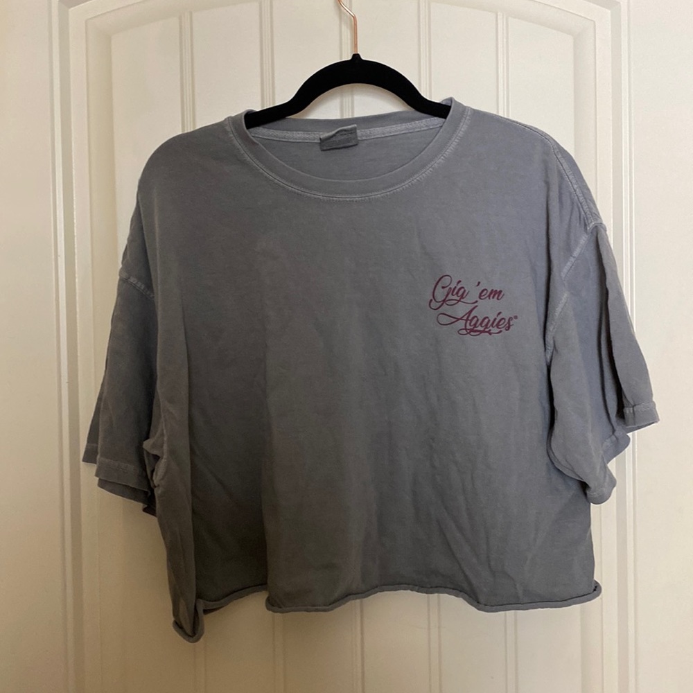 Texas A&M reveille comfort colors cropped XL Tee